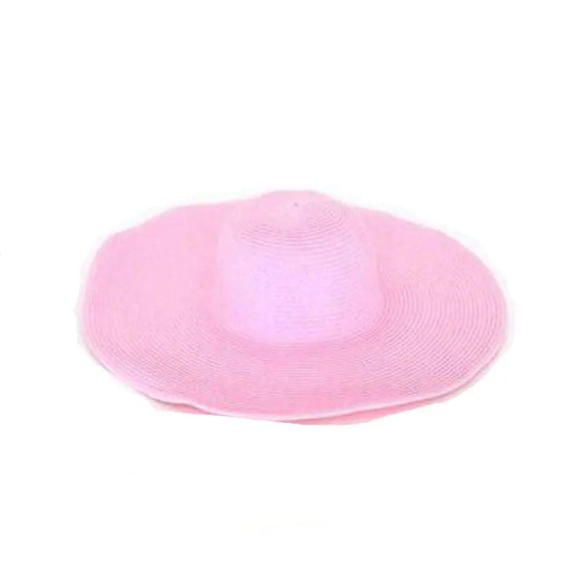 Summer Women's Foldable Wide Large Brim Beach Sun Hat Straw Beach Cap For Ladies Elegant Hats Girls Vacation Tour Hat
