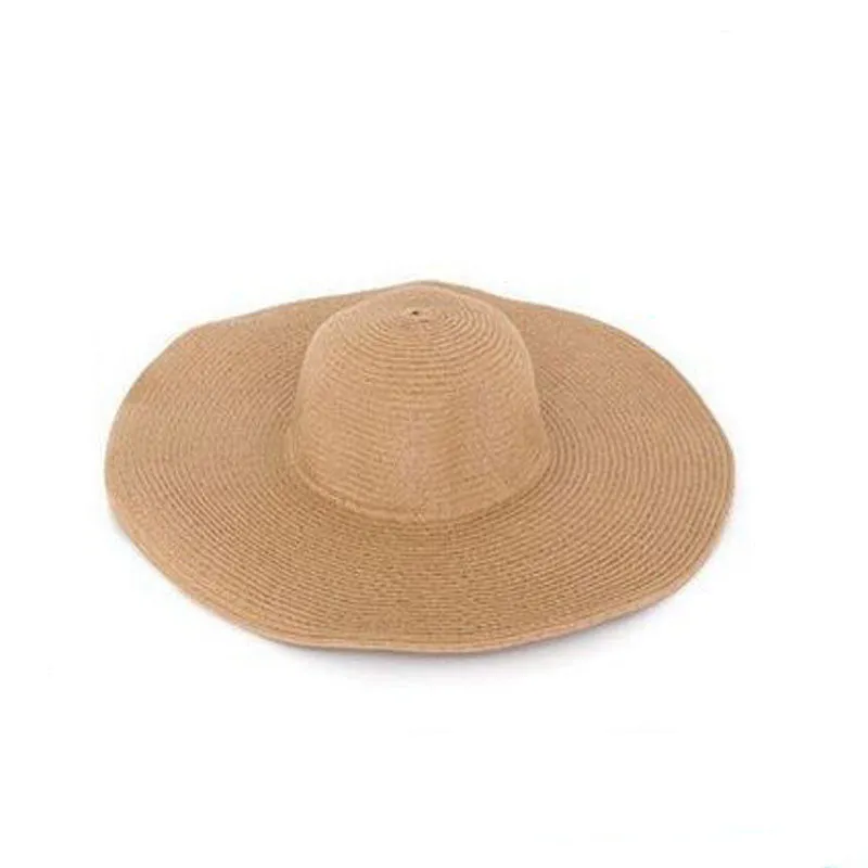 Summer Women's Foldable Wide Large Brim Beach Sun Hat Straw Beach Cap For Ladies Elegant Hats Girls Vacation Tour Hat