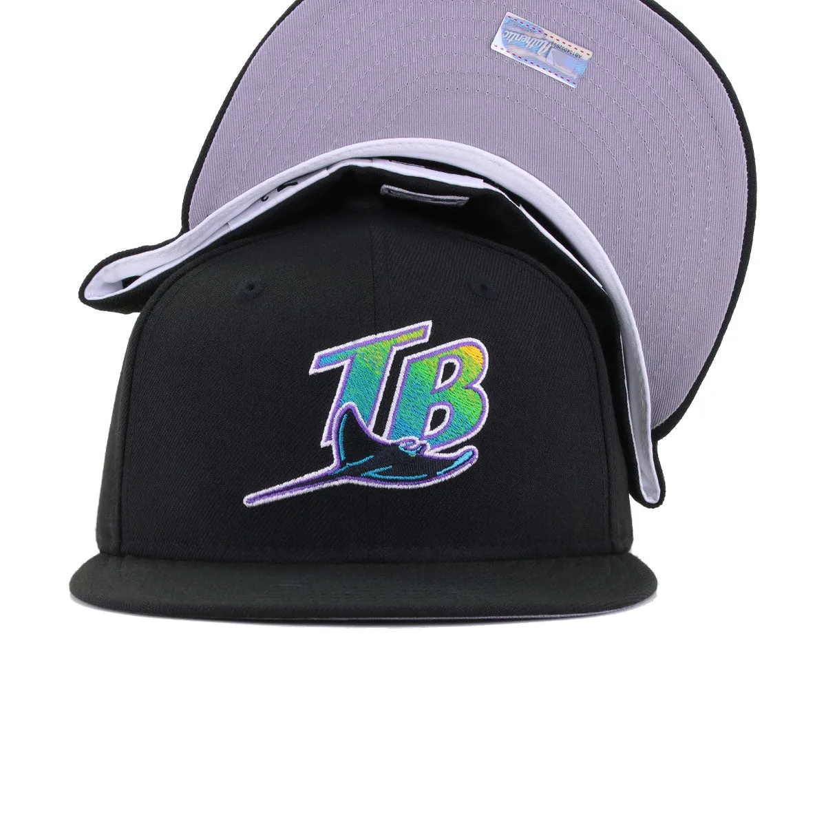 Tampa Bay Rays Black Cooperstown AC New Era 59Fifty Fitted
