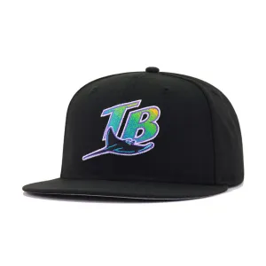 Tampa Bay Rays Black Cooperstown AC New Era 59Fifty Fitted