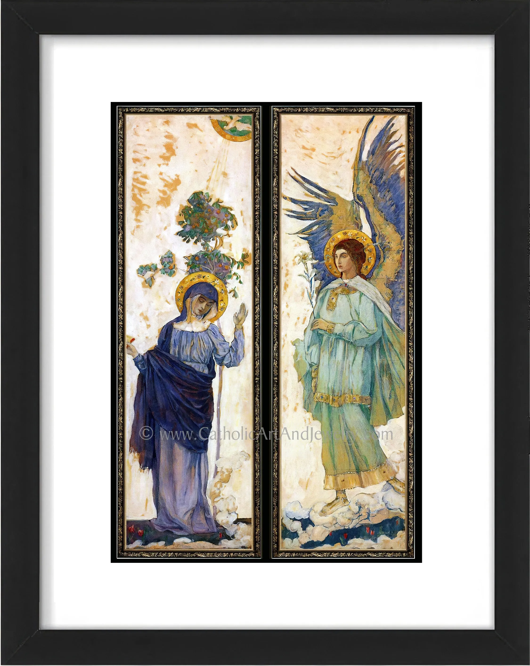 The Annunciation by Mikhail Nesterov 1911 – 4 sizes – Vintage Catholic Art Print – Archival Quality