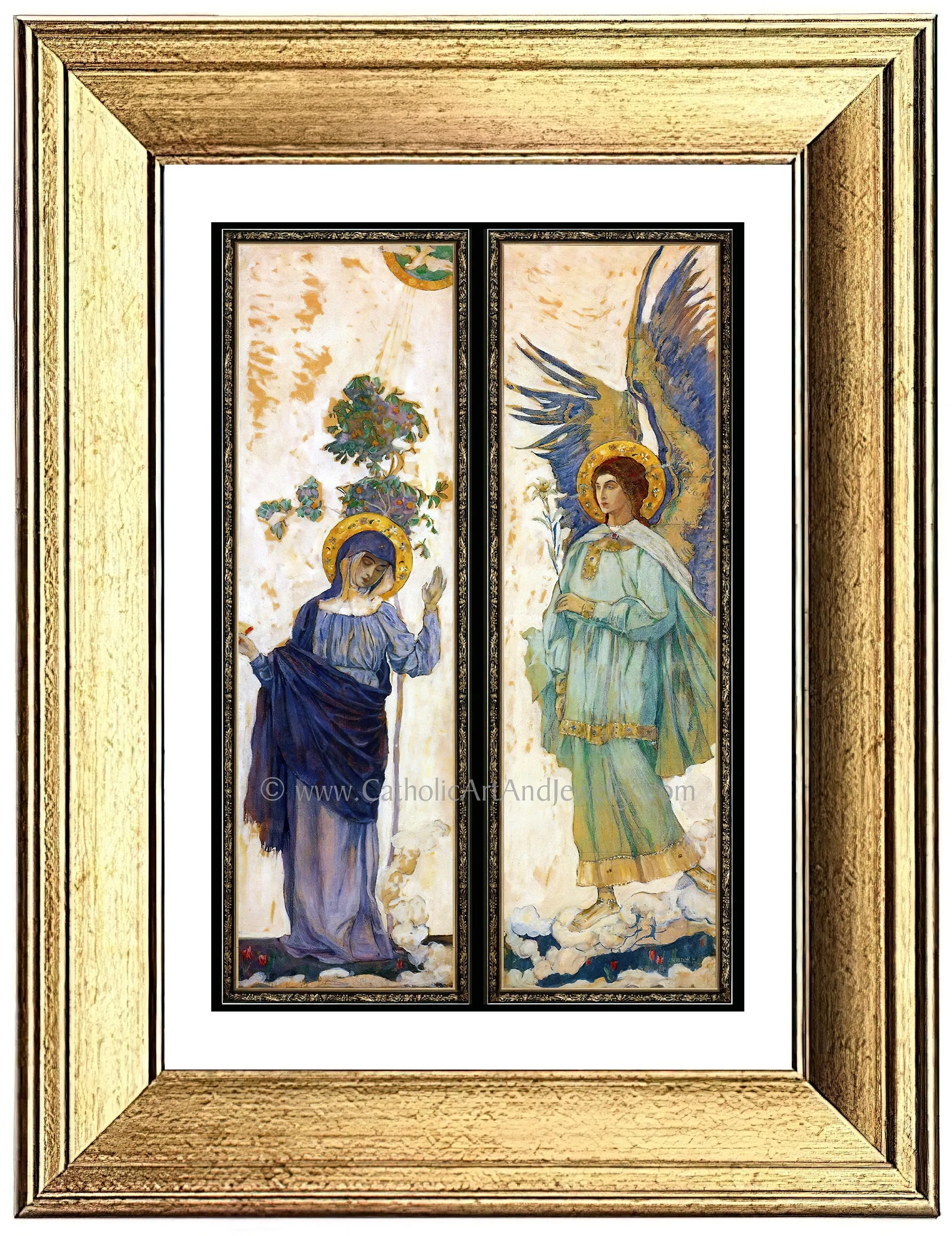 The Annunciation by Mikhail Nesterov 1911 – 4 sizes – Vintage Catholic Art Print – Archival Quality