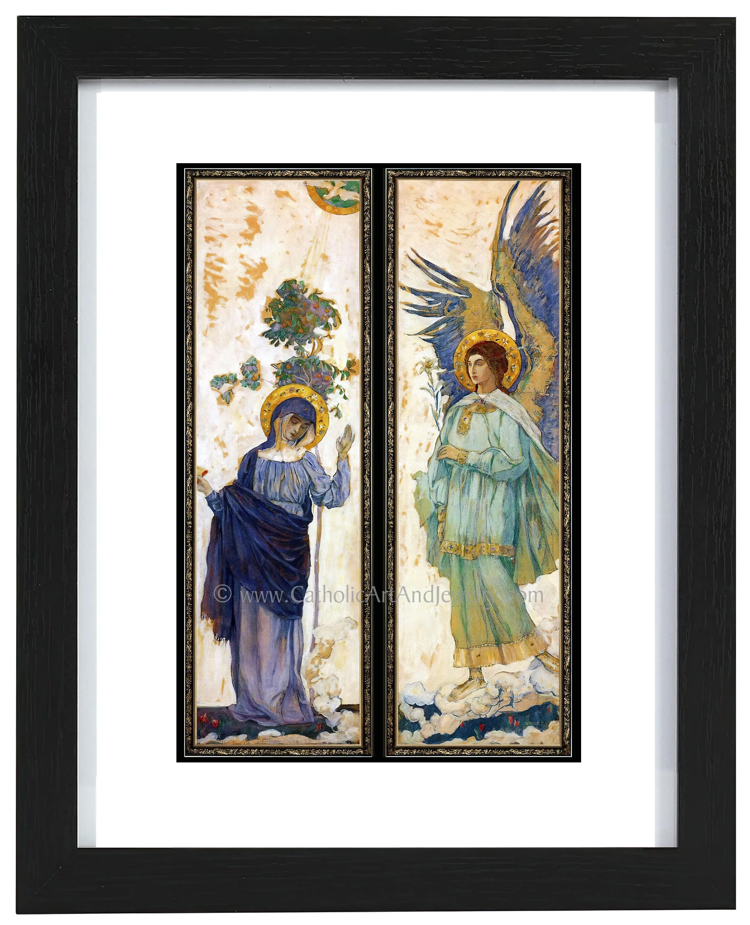 The Annunciation by Mikhail Nesterov 1911 – 4 sizes – Vintage Catholic Art Print – Archival Quality