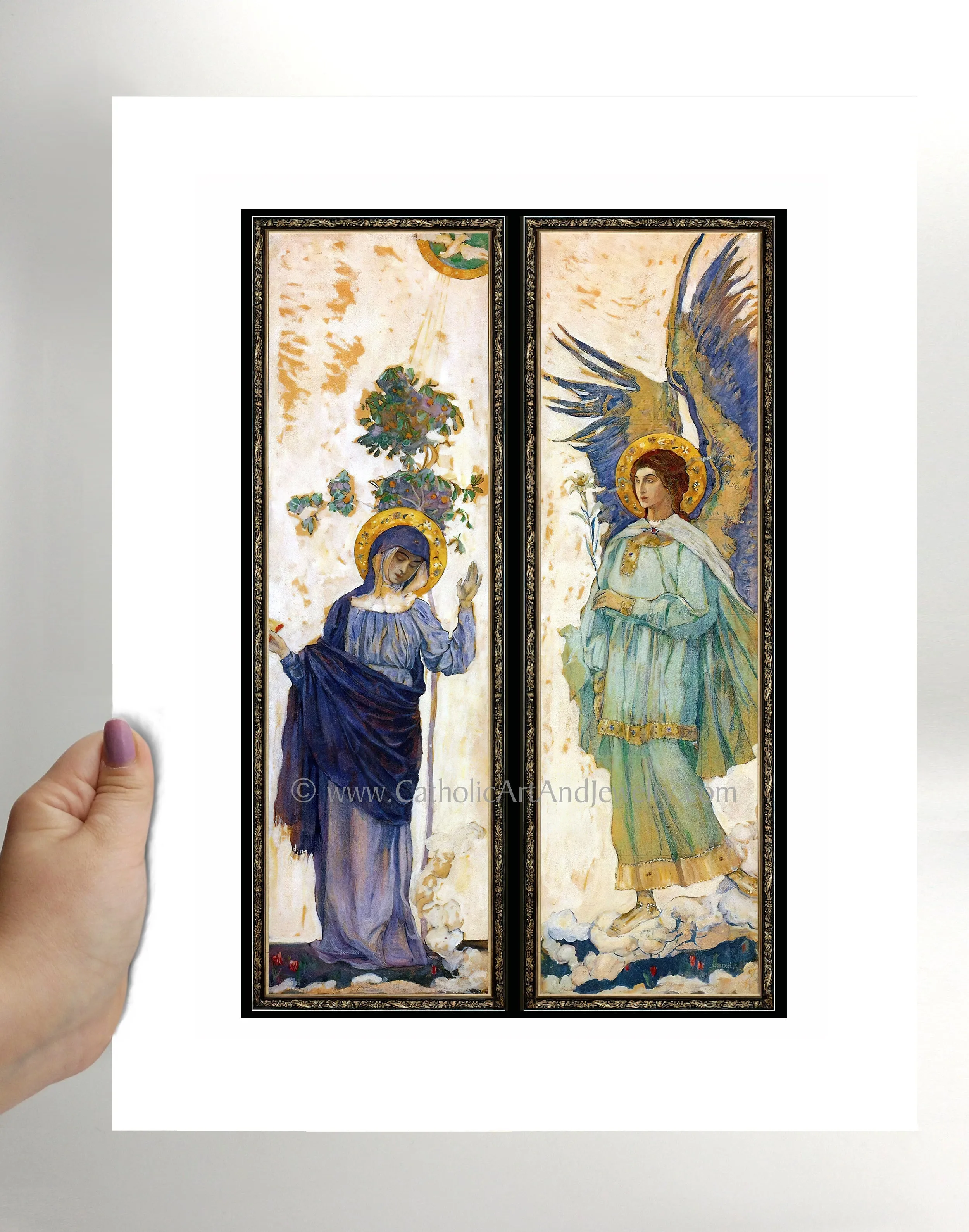 The Annunciation by Mikhail Nesterov 1911 – 4 sizes – Vintage Catholic Art Print – Archival Quality