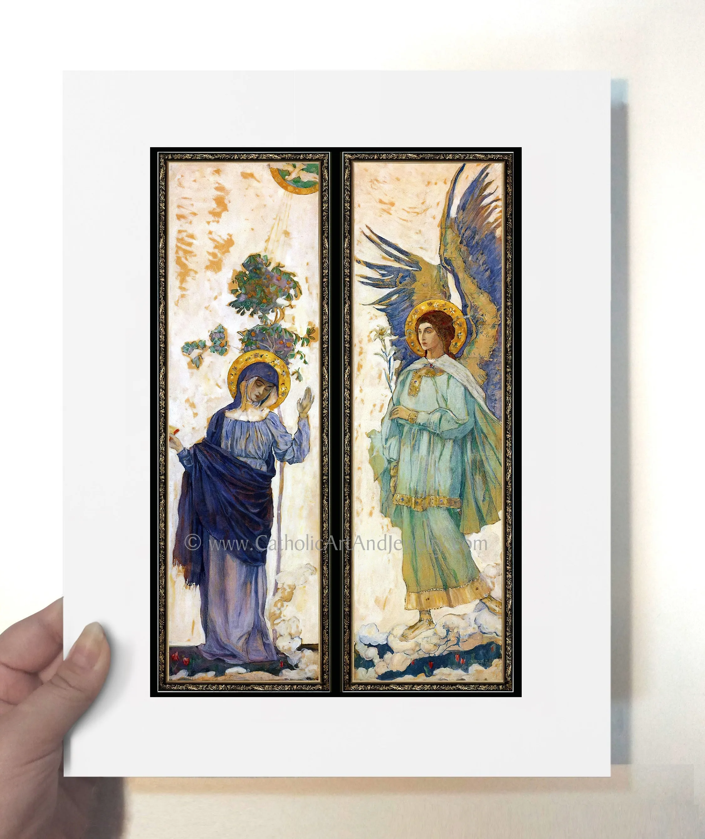 The Annunciation by Mikhail Nesterov 1911 – 4 sizes – Vintage Catholic Art Print – Archival Quality