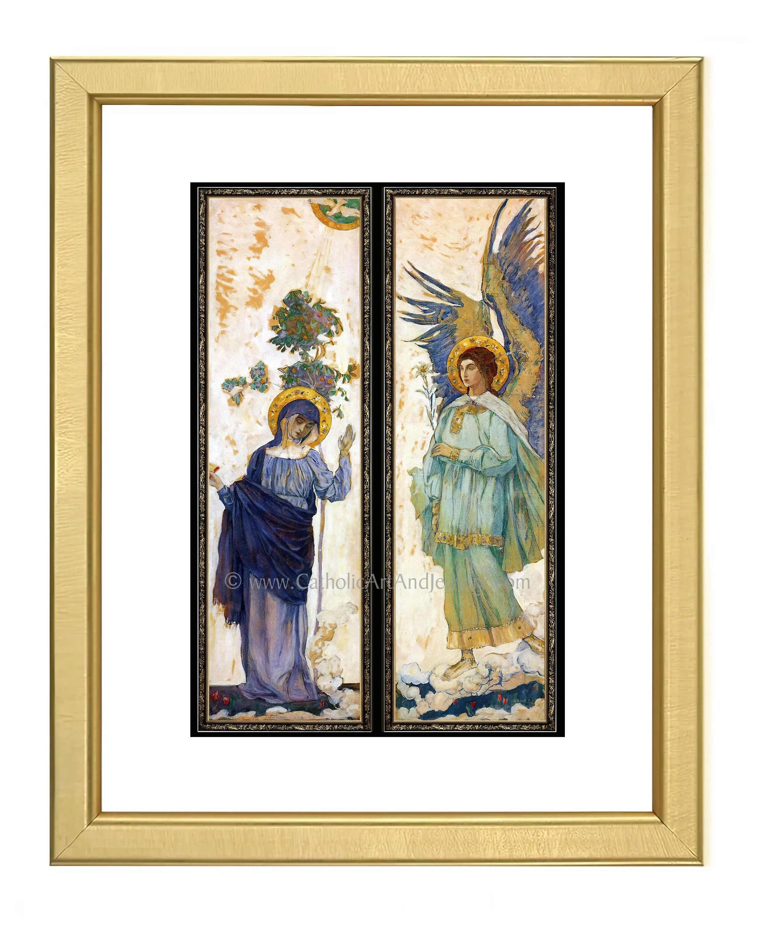 The Annunciation by Mikhail Nesterov 1911 – 4 sizes – Vintage Catholic Art Print – Archival Quality