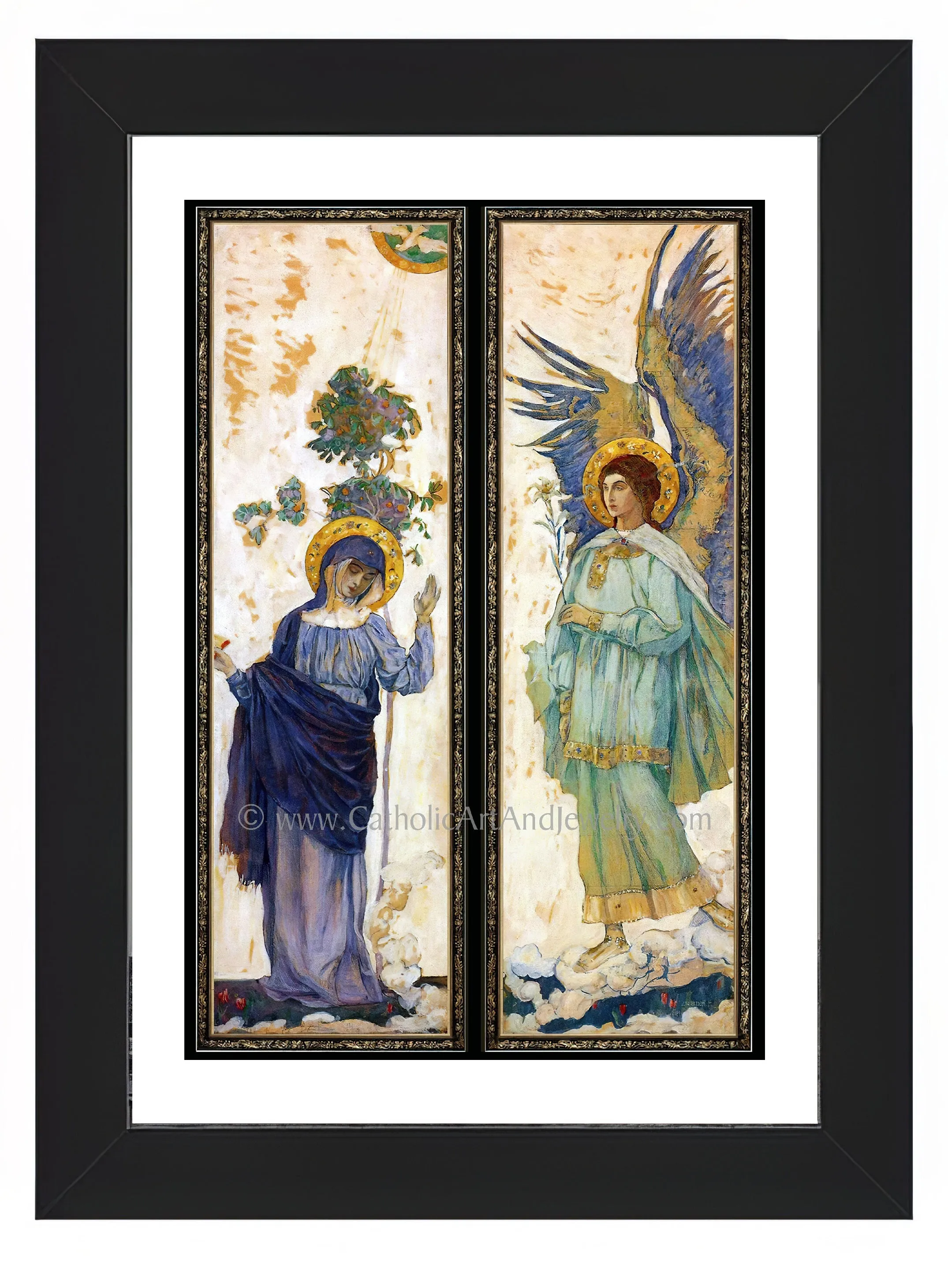 The Annunciation by Mikhail Nesterov 1911 – 4 sizes – Vintage Catholic Art Print – Archival Quality