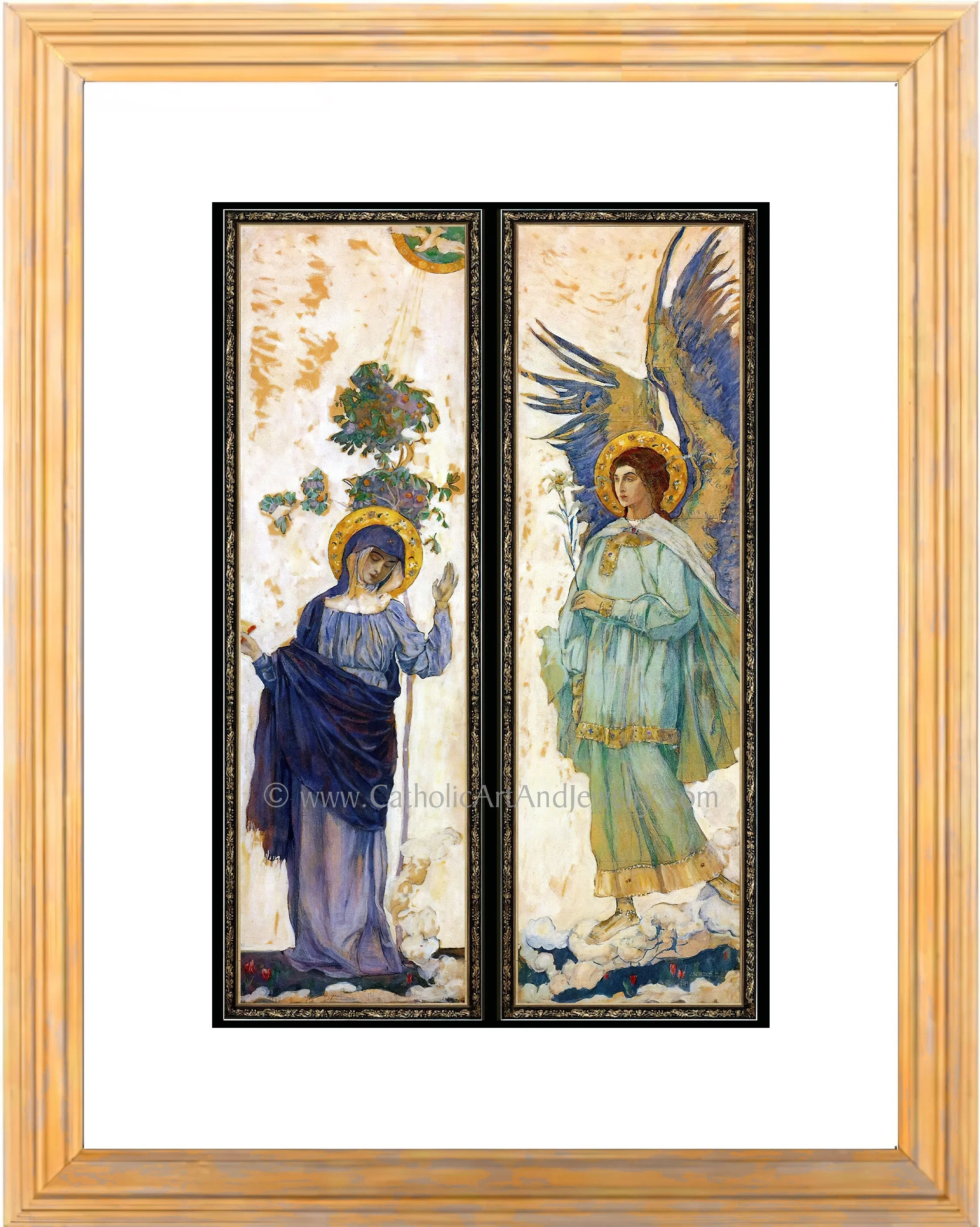 The Annunciation by Mikhail Nesterov 1911 – 4 sizes – Vintage Catholic Art Print – Archival Quality