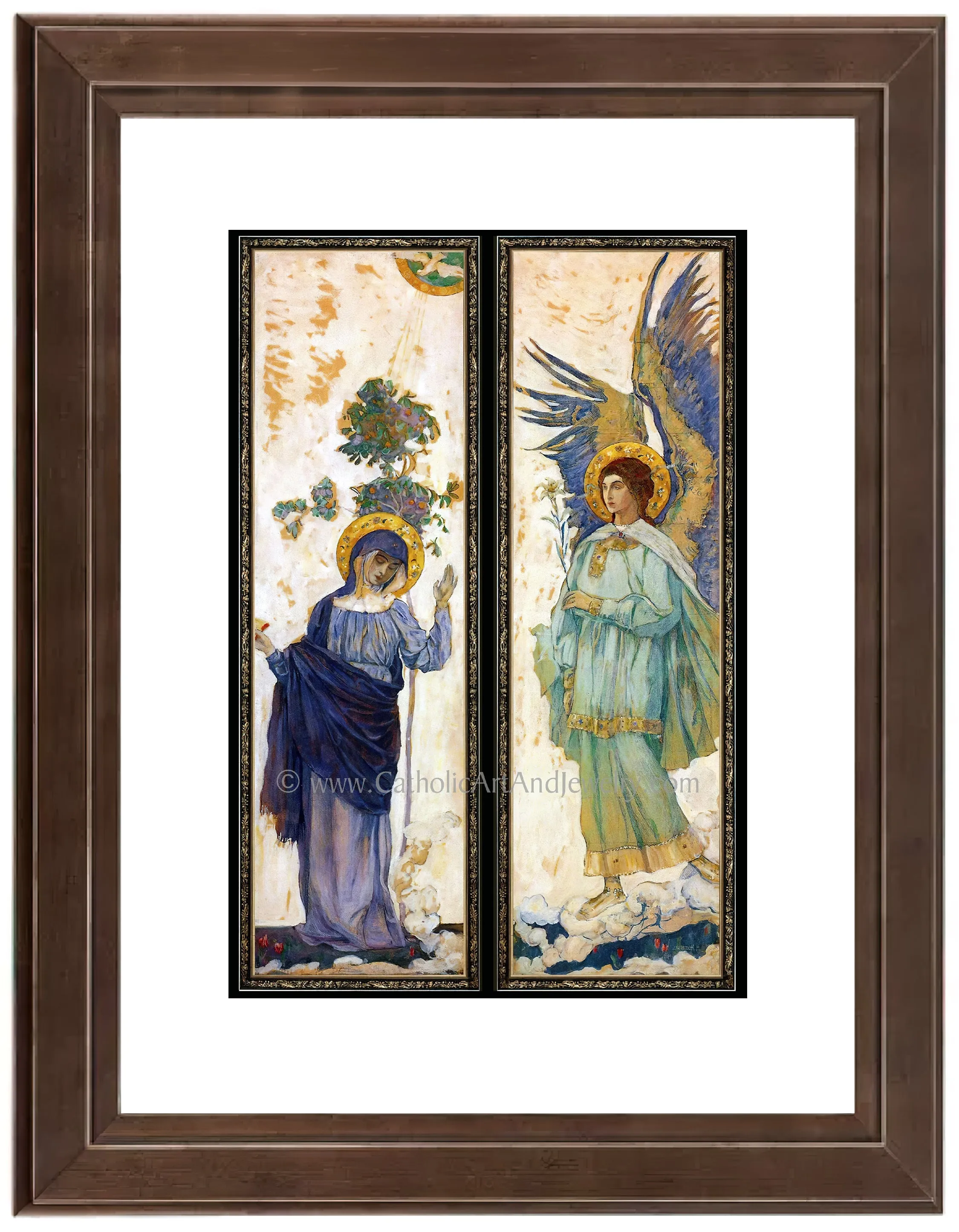 The Annunciation by Mikhail Nesterov 1911 – 4 sizes – Vintage Catholic Art Print – Archival Quality