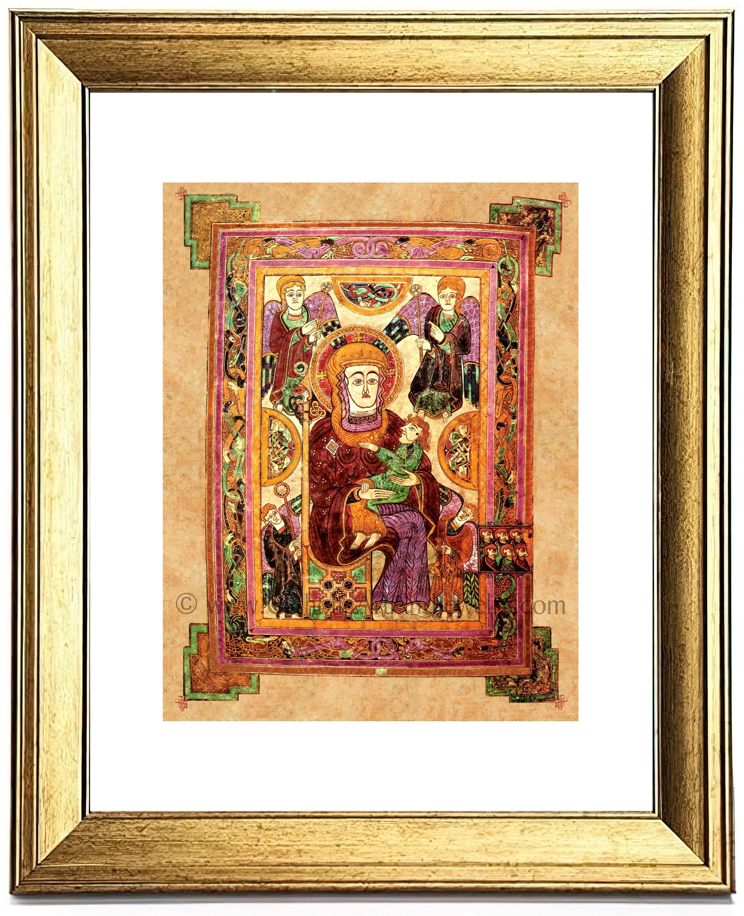 The Book of Kells – Madonna and Child Print – Catholic Art – 800 A.D. – Restored – Archival Quality