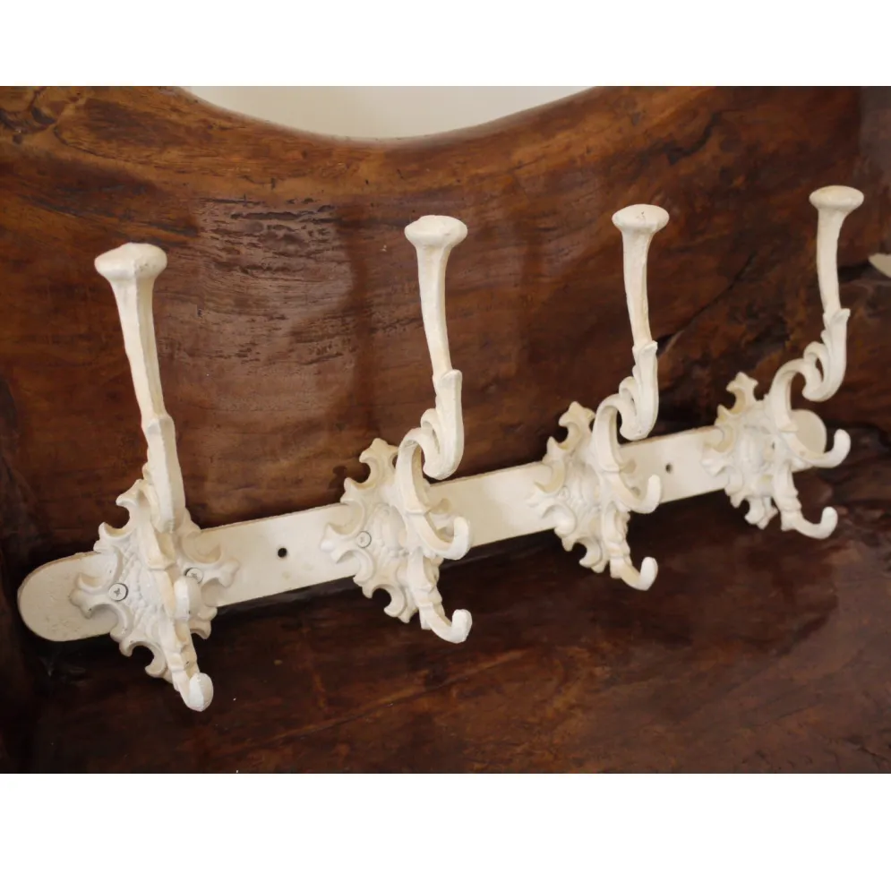 The Peddleston Antique Cream Four Hook Coat Rack
