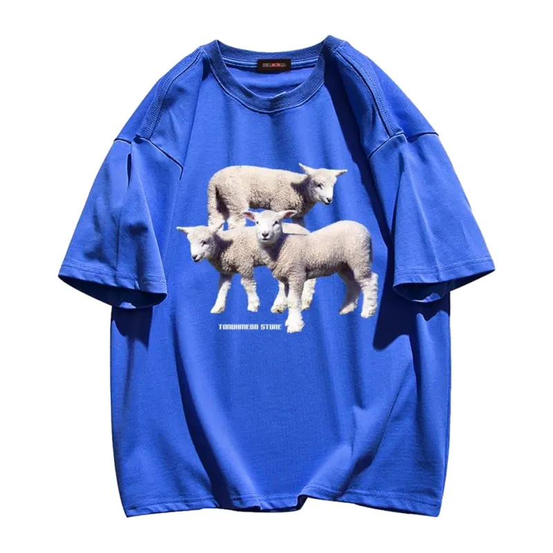 Three Sheep Print T-shirt