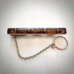 Tie Clip Amber Sterling Silver