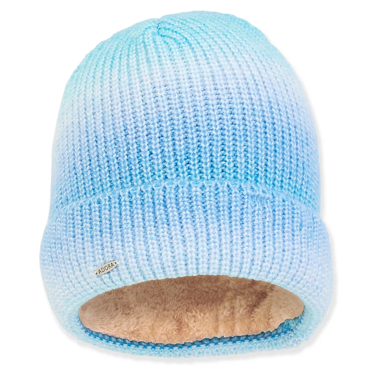 Tie Dye Faux Fur Lined Beanie