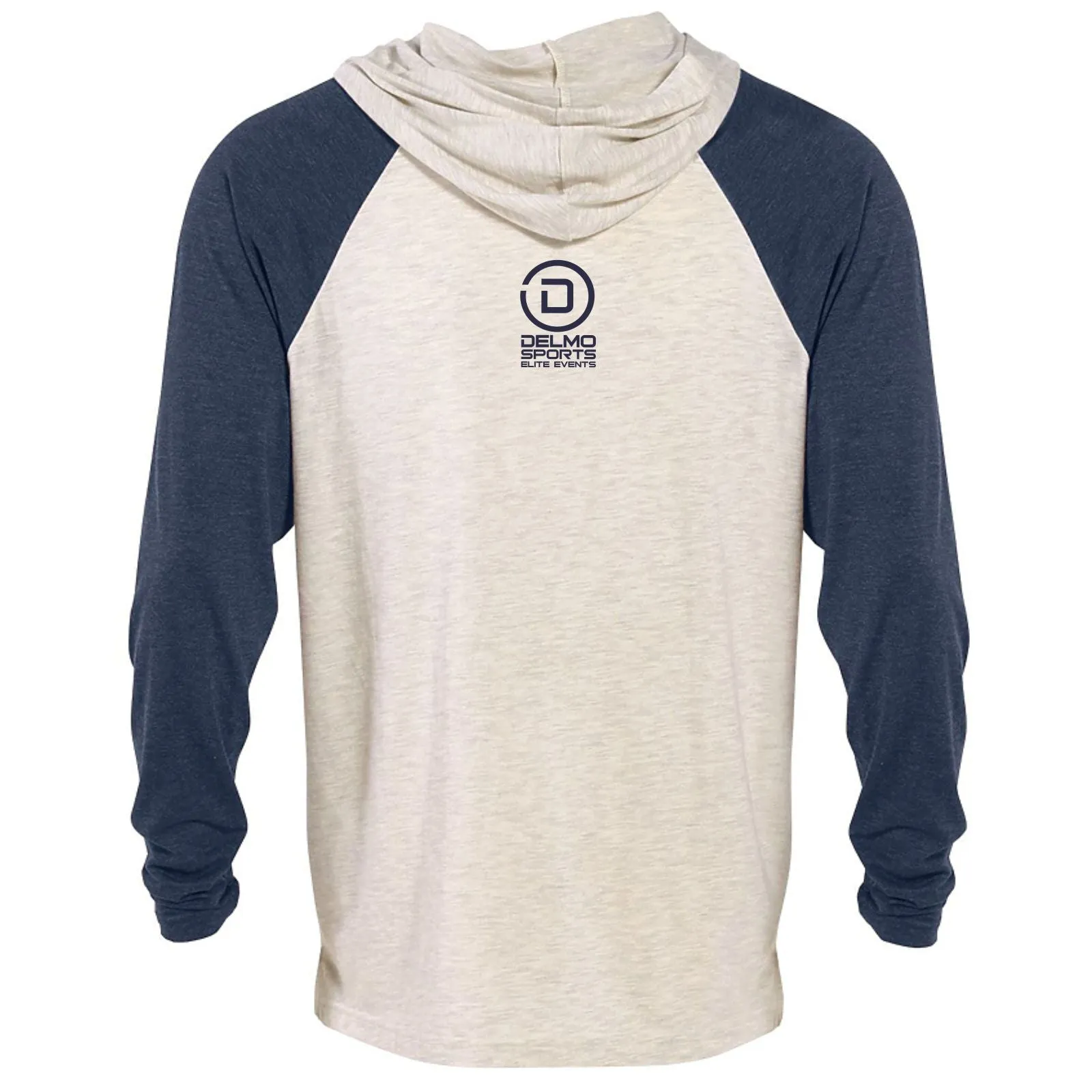 TRI AC Adult LS Triblend Hooded Tee - Oatmeal / Navy - Collegiate