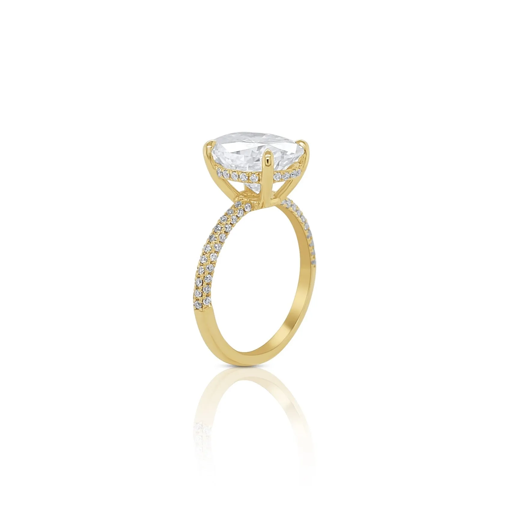 Triple Row Micro Pavé Engagement Ring