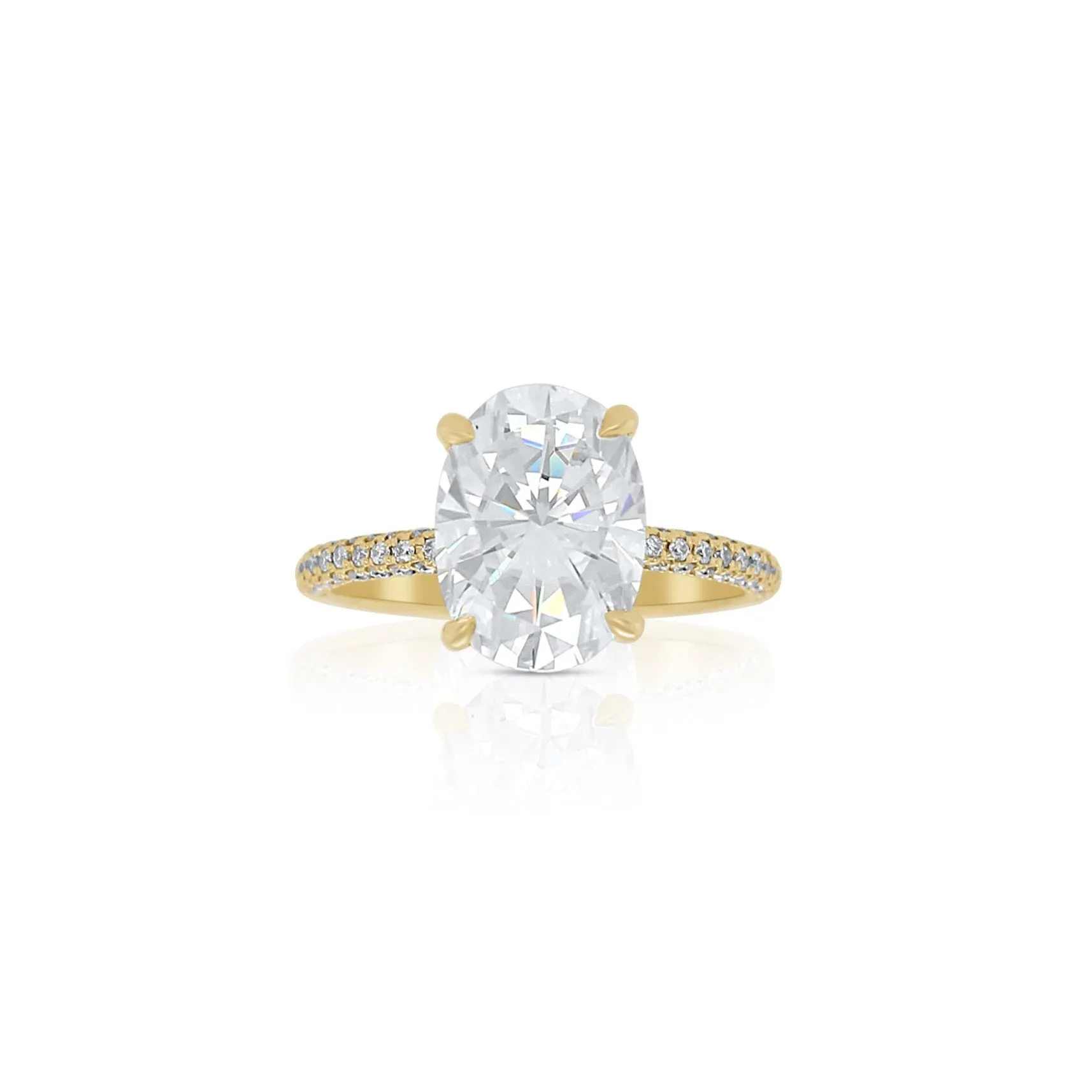 Triple Row Micro Pavé Engagement Ring