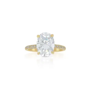 Triple Row Micro Pavé Engagement Ring