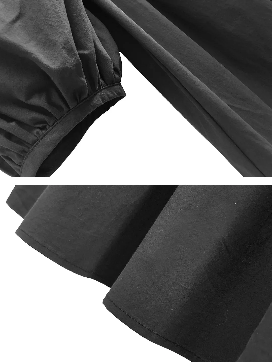 Unlogical Poem Elegant Style Bow Black Cotton Dress