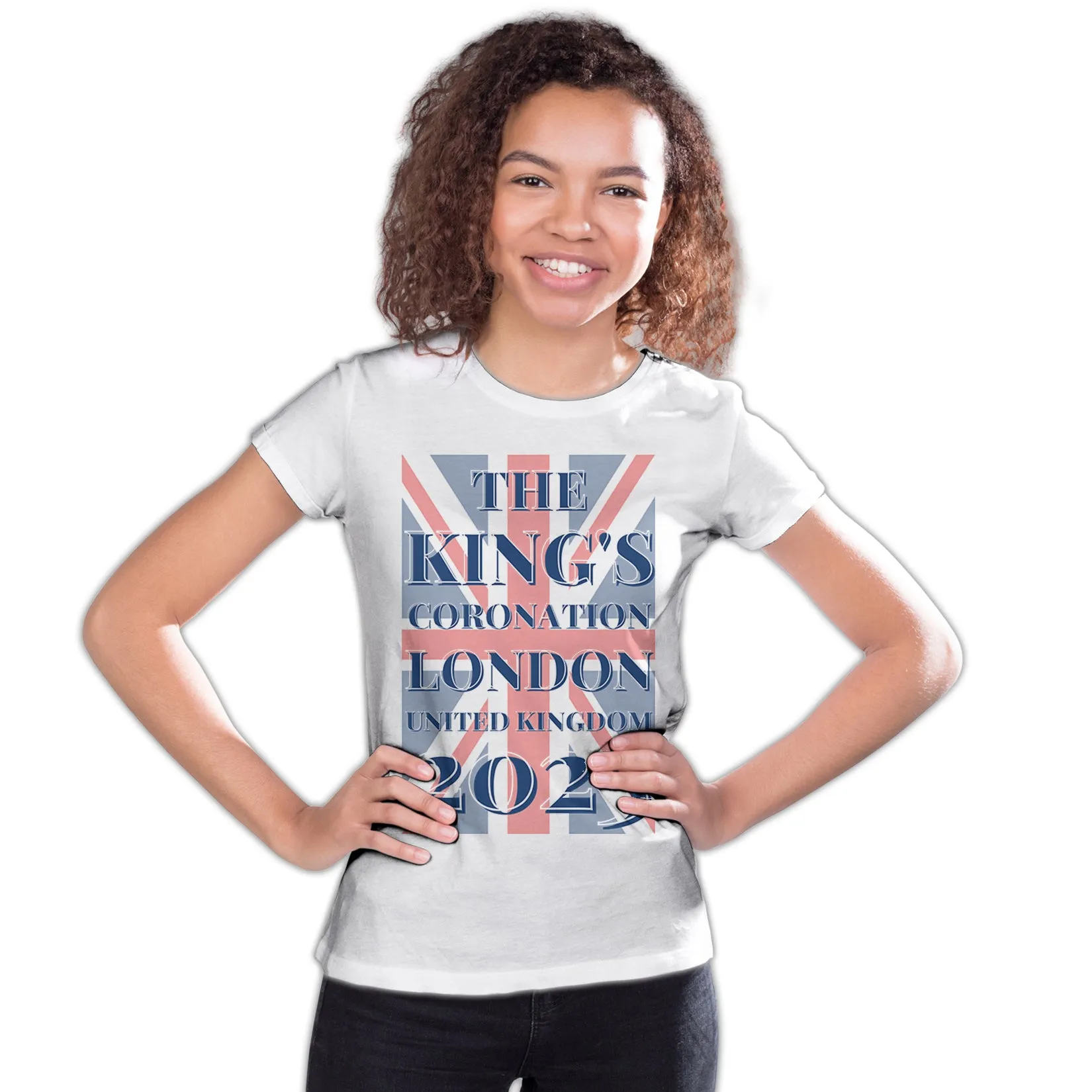 Urban Attitude Kings Coronation 2023 Union Jack UK Flag Youth T-shirt