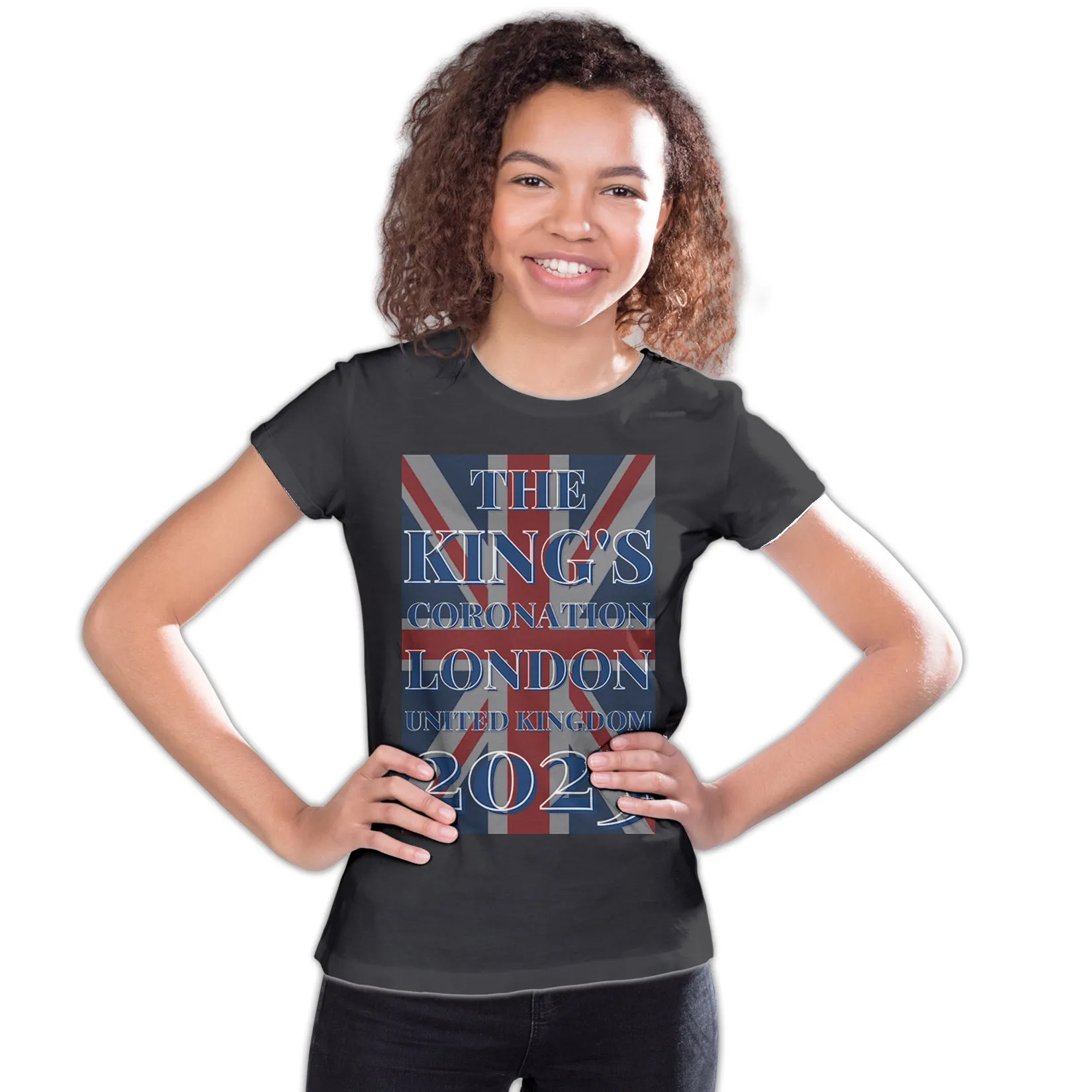 Urban Attitude Kings Coronation 2023 Union Jack UK Flag Youth T-shirt