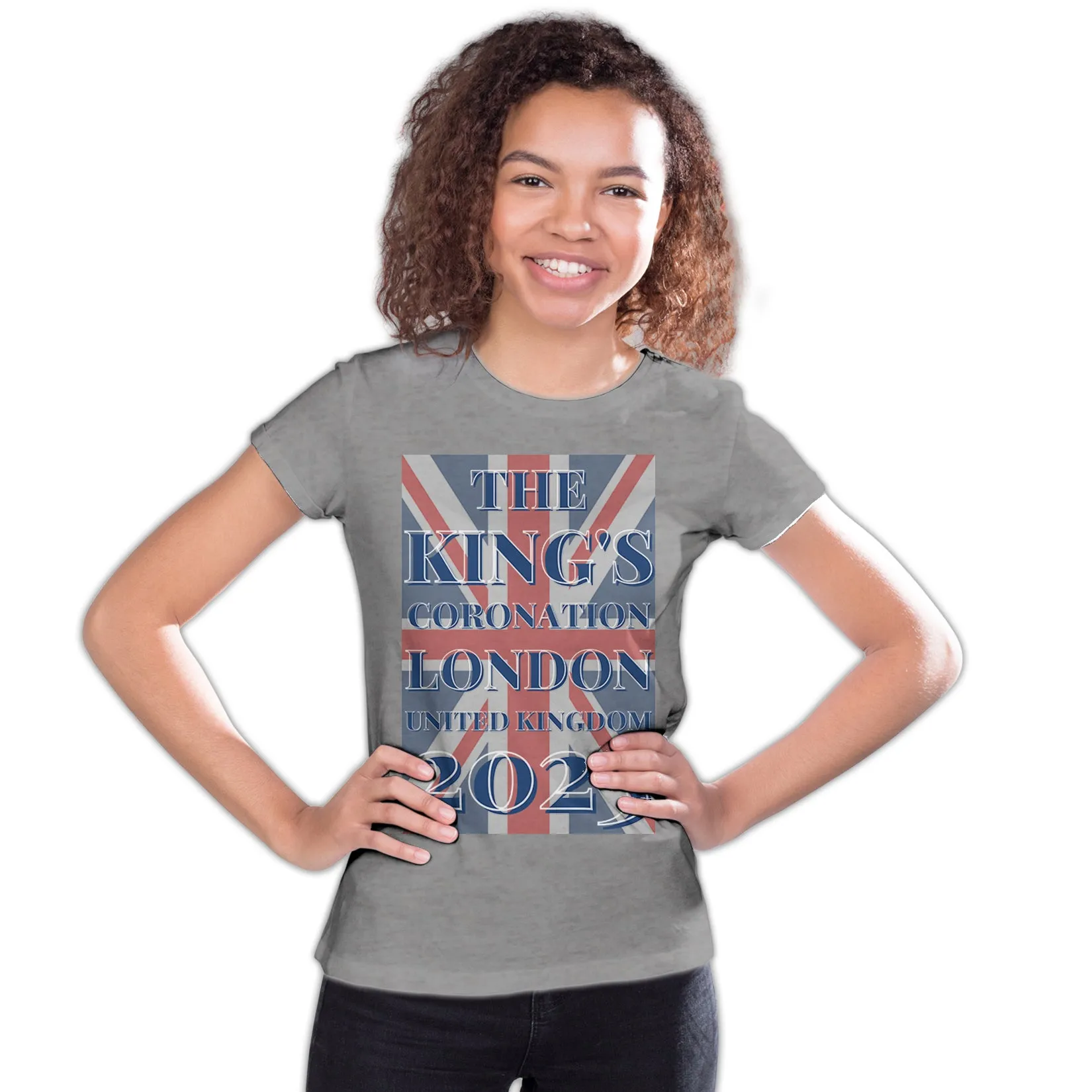 Urban Attitude Kings Coronation 2023 Union Jack UK Flag Youth T-shirt