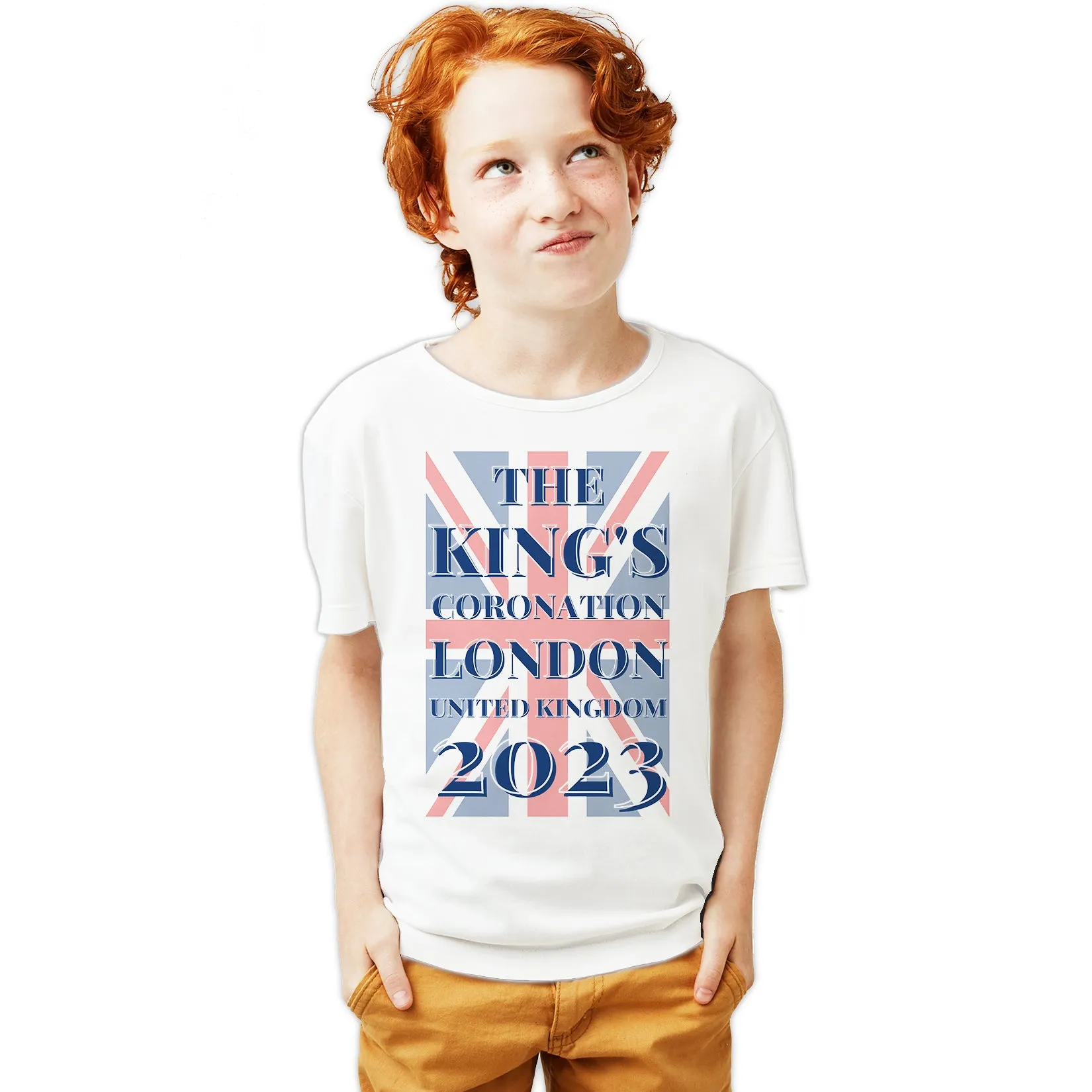 Urban Attitude Kings Coronation 2023 Union Jack UK Flag Youth T-shirt