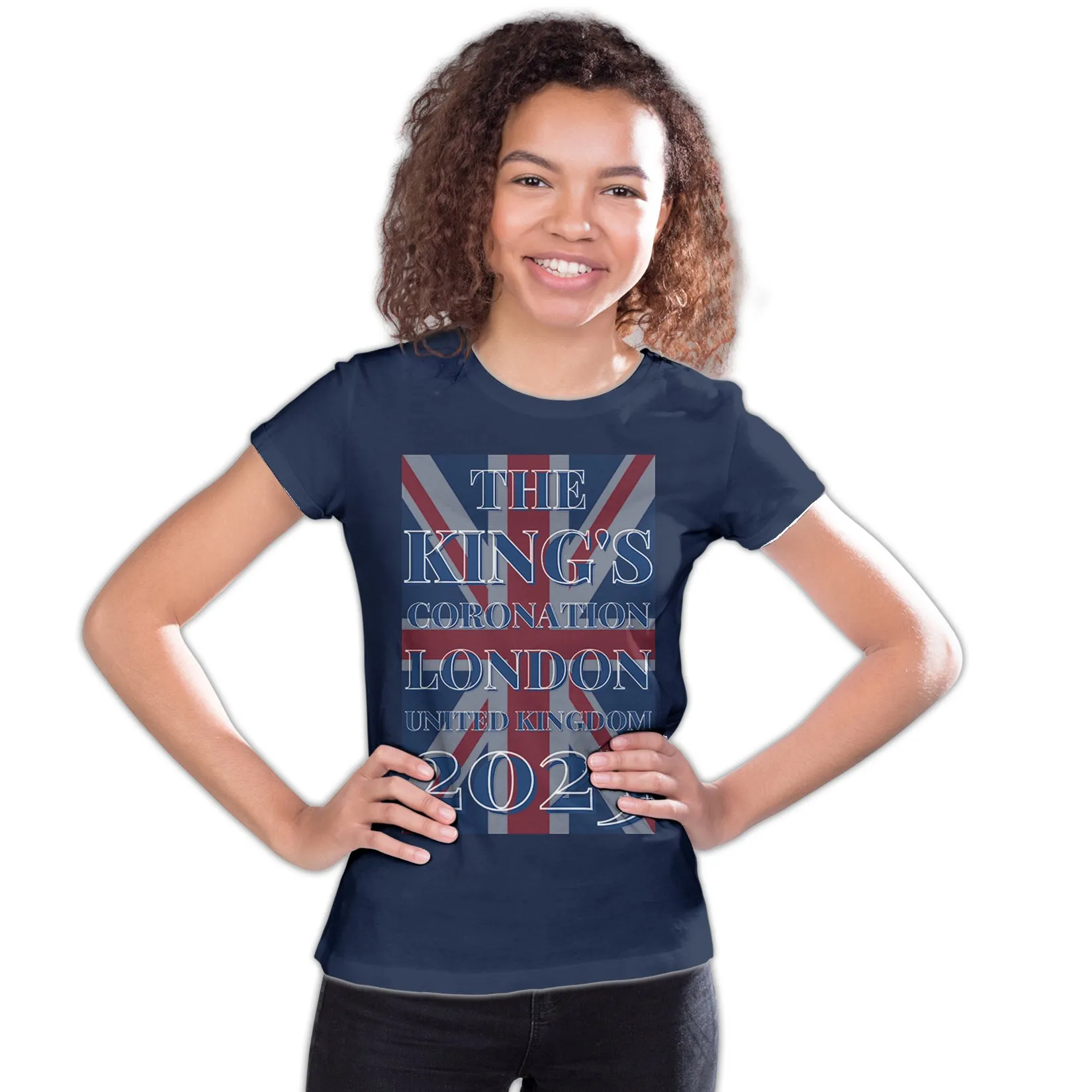 Urban Attitude Kings Coronation 2023 Union Jack UK Flag Youth T-shirt