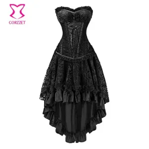 Victorian Corset   Skirt -  Vintage Aristocrat Dress Sexy Gothic Clothing Bustier Skirt Set