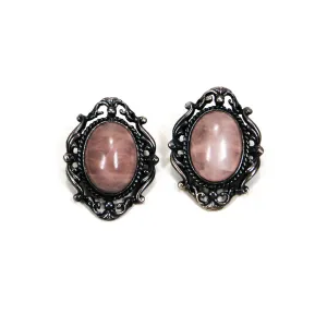 Victorian Gothic Inspired Rose Quartz Earrings