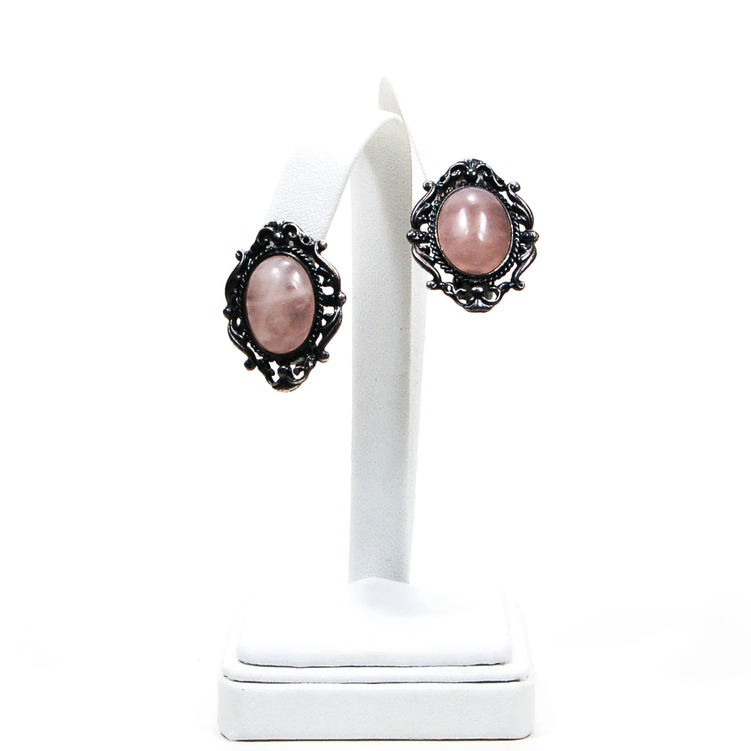 Victorian Gothic Inspired Rose Quartz Earrings