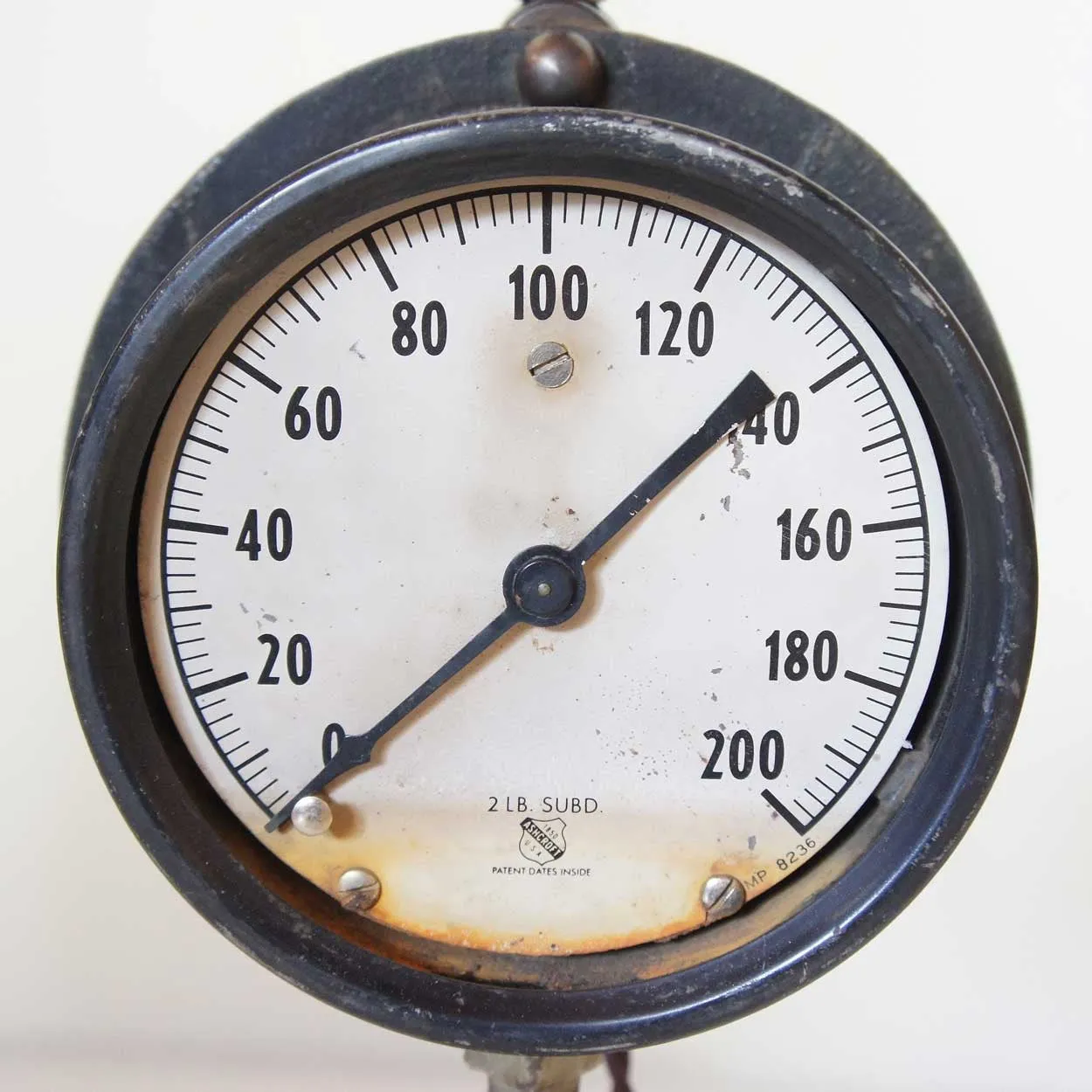 Vintage American Ashcroft Industrial Pressure Gauge as a One-Light Table Lamp