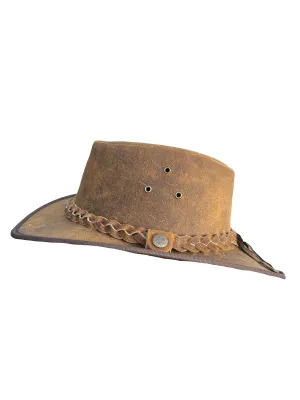 Vintage brown leather cowboy hat