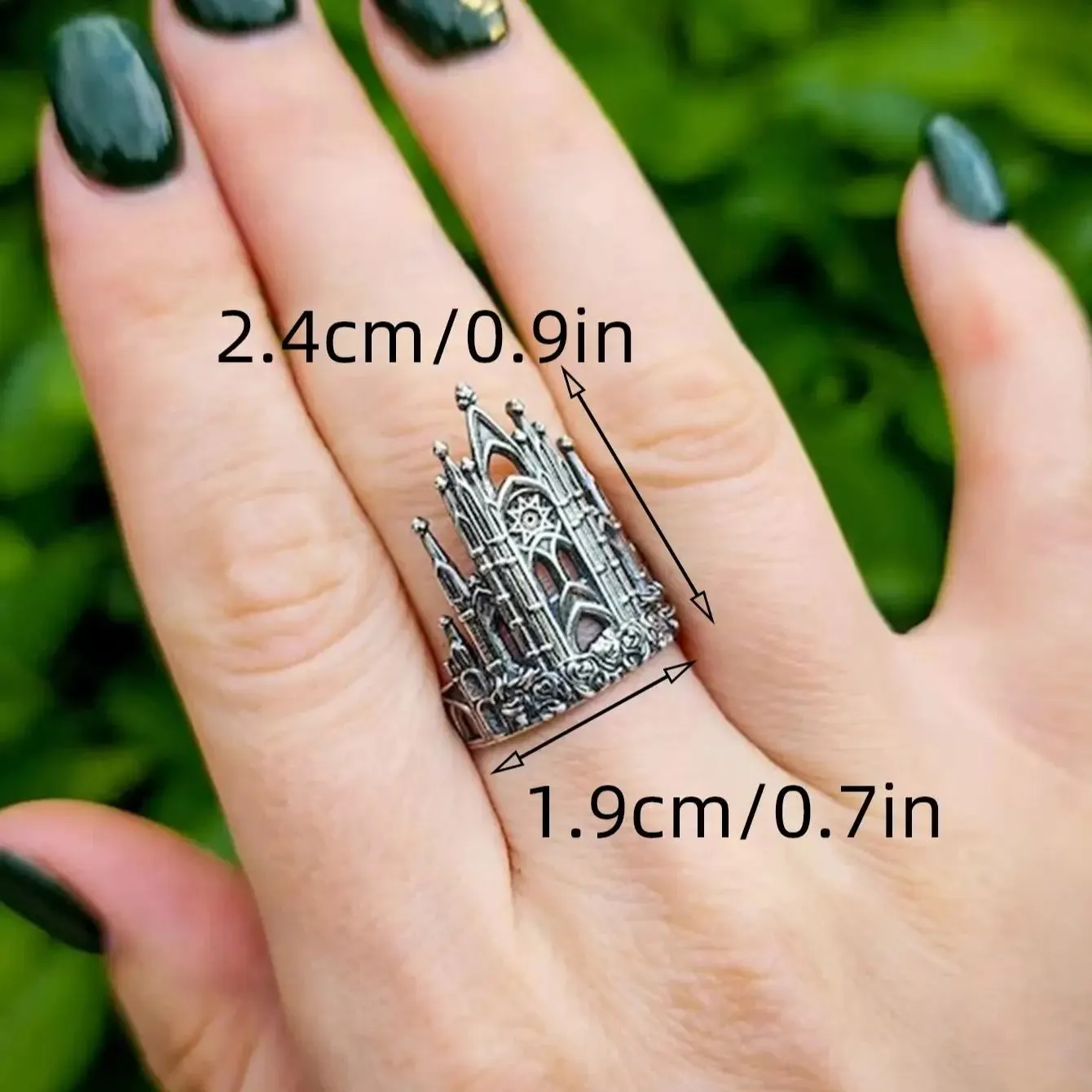 Vintage Castle Architectural Halloween Ring