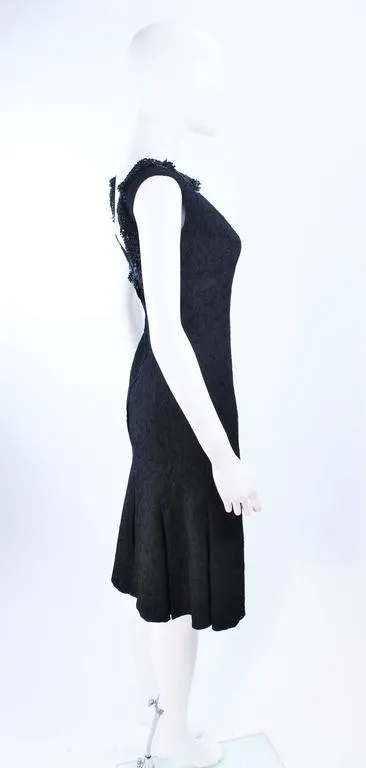VINTAGE Circa 1960s Black Cocktail Dress, Beaded Neck Size 2
