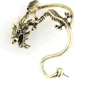 Vintage Dragon Ear Cuff – Gothic Punk Rock Style
