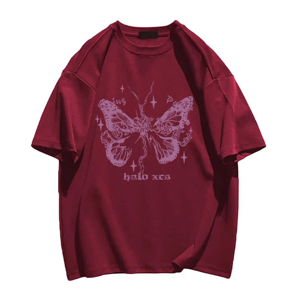 Vintage Gothic Alphabet Butterfly T-shirt
