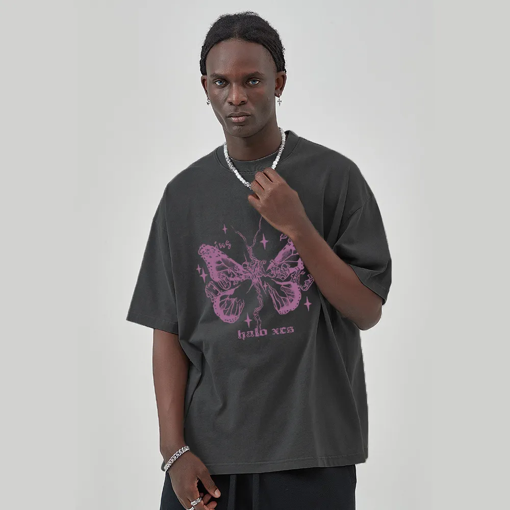 Vintage Gothic Alphabet Butterfly T-shirt