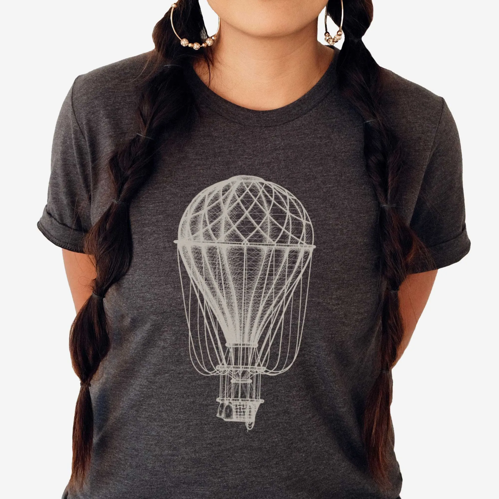 Vintage Hot Air Balloon - Adult Unisex Jersey Crew Tee