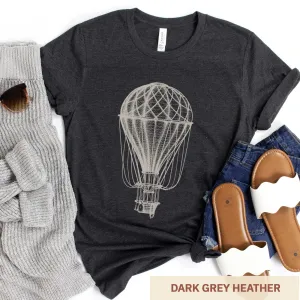Vintage Hot Air Balloon - Adult Unisex Jersey Crew Tee