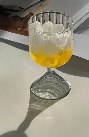 Vintage Inspired Colored Pleated Wine Glass