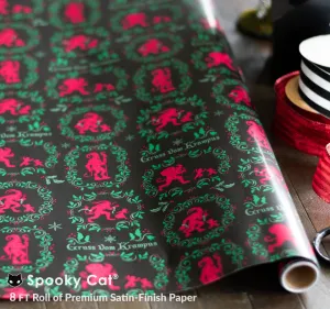 Vintage Krampus Damask Gift Wrap (8ft Roll)