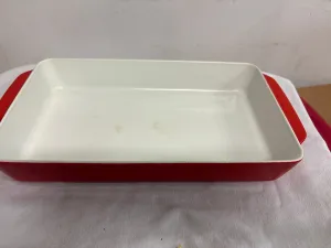 Vintage Mid Century MCM COPCO Denmark Enamel Cast Iron Casserole Baking Dish Pan
