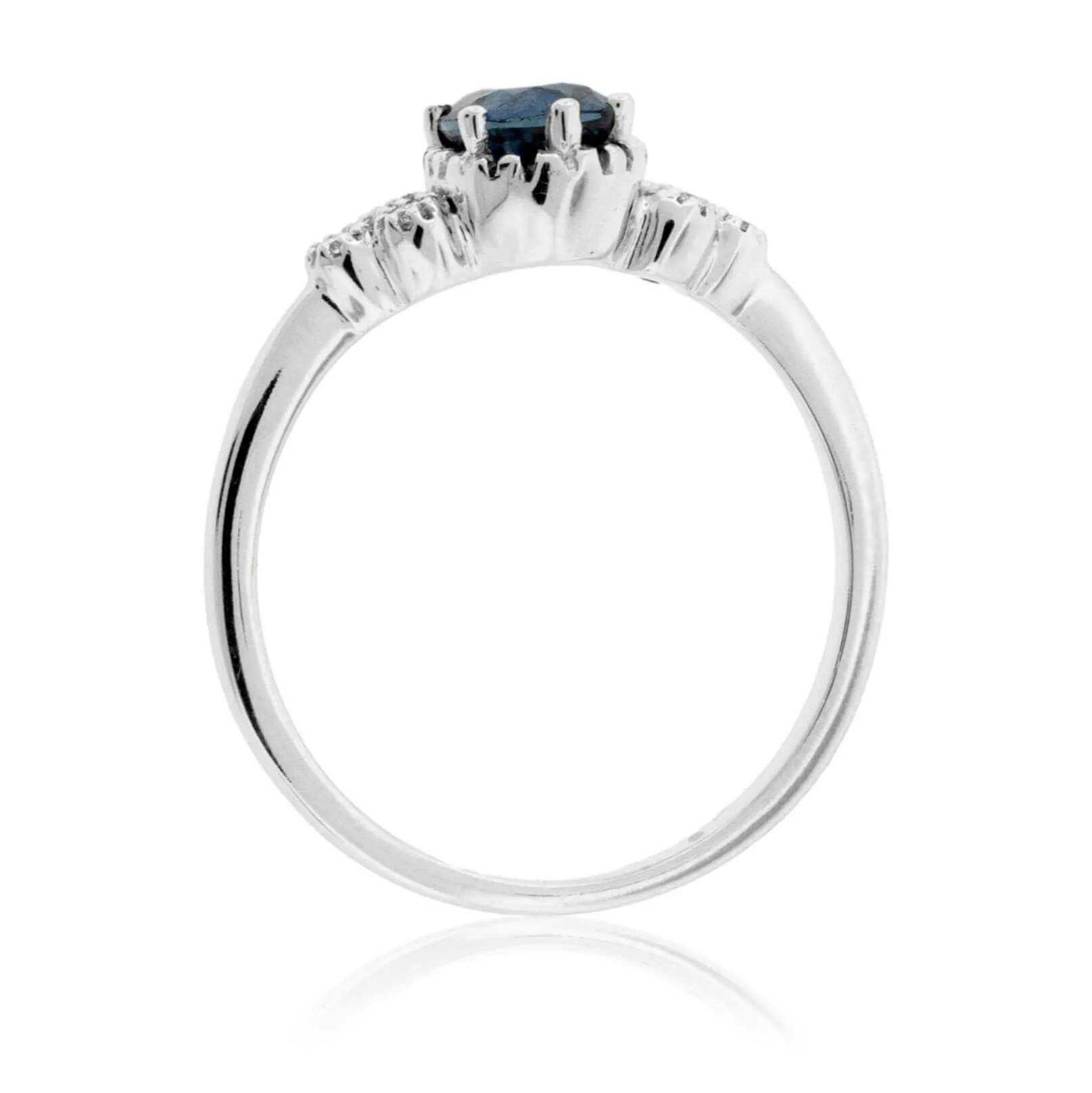 Vintage Style Blue Sapphire & Diamond Ring