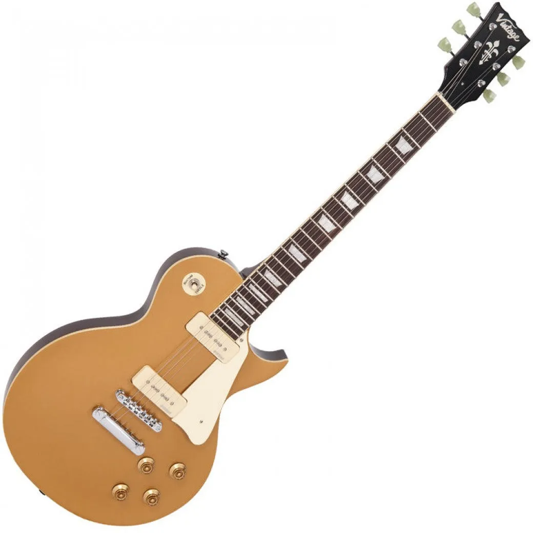 VINTAGE V100 REISSUED ELECTRIC GUITAR ~ GOLD TOP