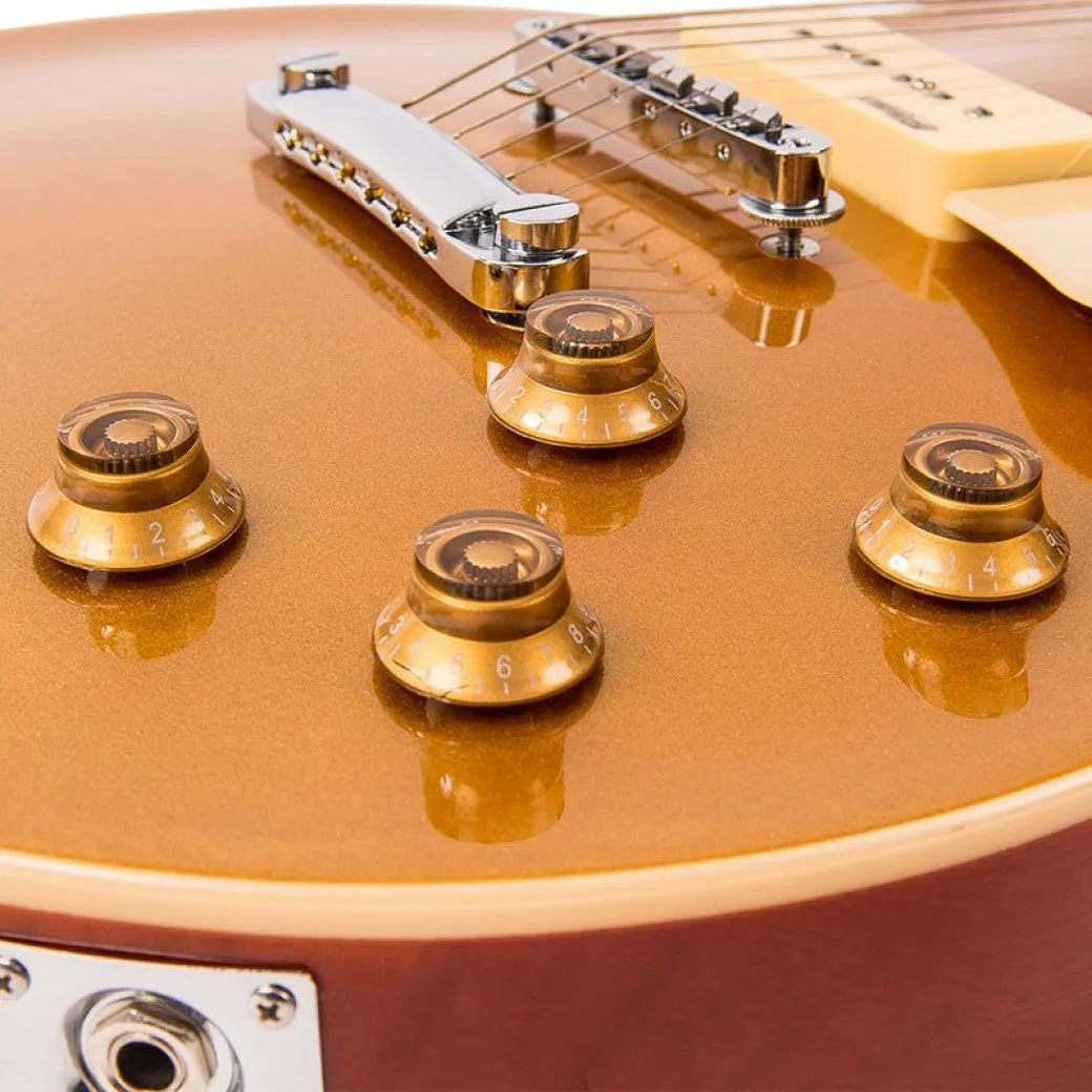 VINTAGE V100 REISSUED ELECTRIC GUITAR ~ GOLD TOP