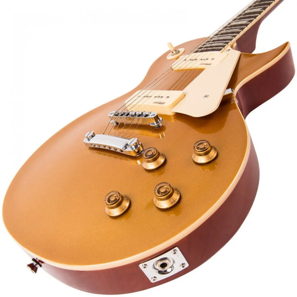 VINTAGE V100 REISSUED ELECTRIC GUITAR ~ GOLD TOP