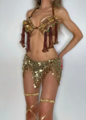 Warrior Princess Handmade Vintage Belly Dance Bra Top | Boho Steampunk Festival Style