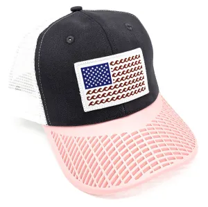 'Wave' Trucker Hat - Grey/Pink