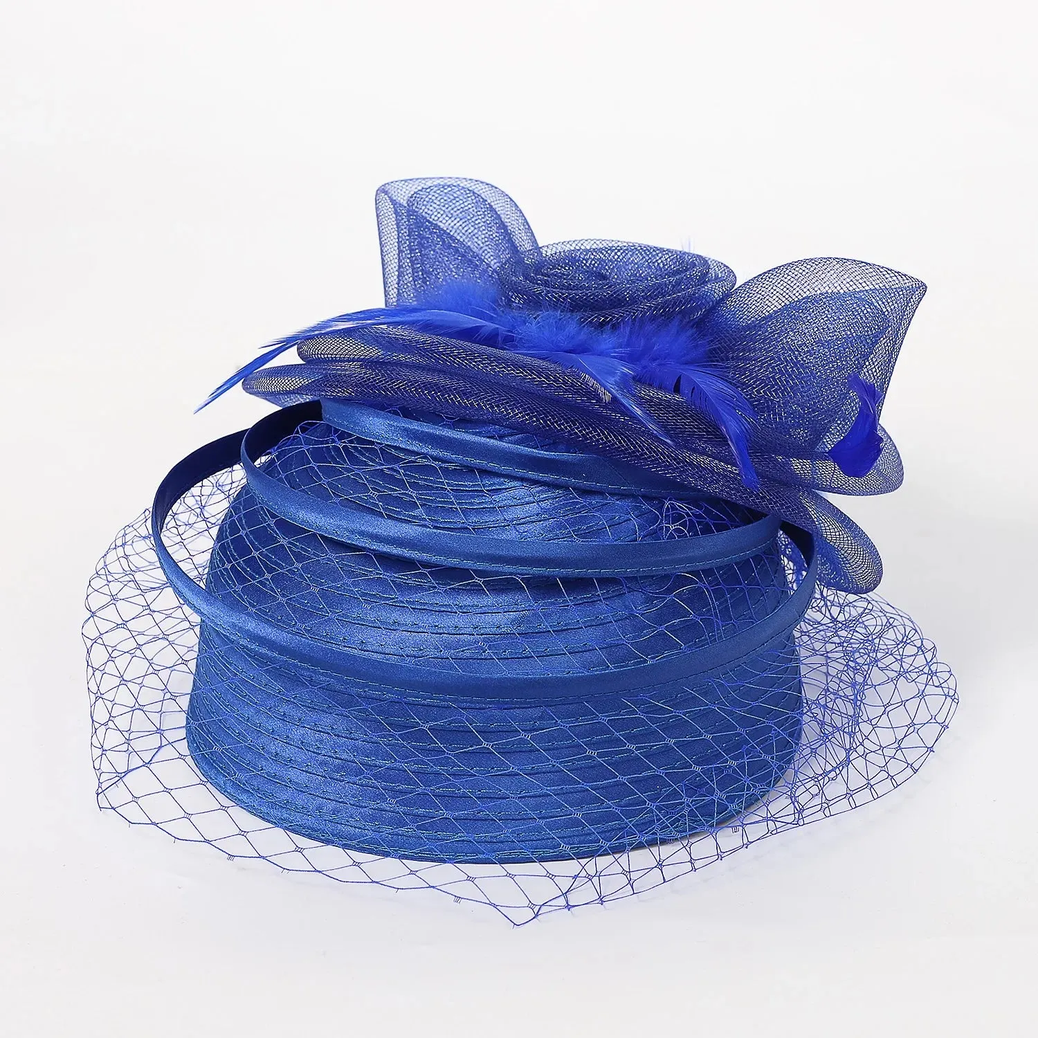 Wedding Church Red Hats Fascinators For Woman With Feather Veil Cocktail Party Headdress Lady Elegant Kentucky Derby Cap